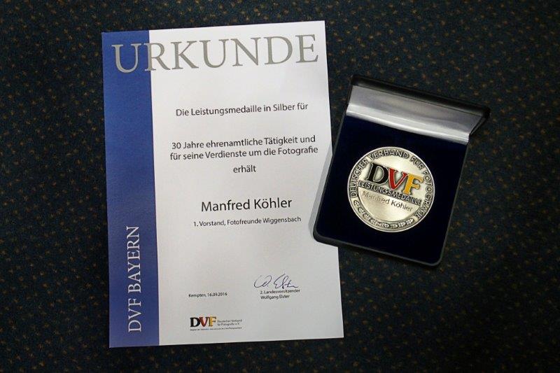 DVF-Verdienstmedaille in Silber für Manfred Köhler