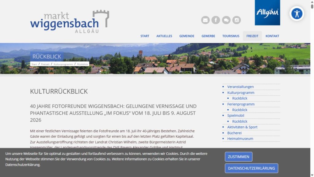 Pressespiegel 2026 – Markt Wiggensbach Vernissage – Vorschau des verlinkten Originalbeitrags